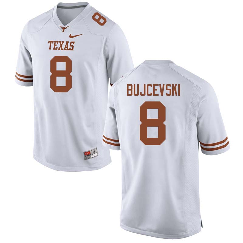 Men #8 Ryan Bujcevski Texas Longhorns College Football Jerseys Sale-White